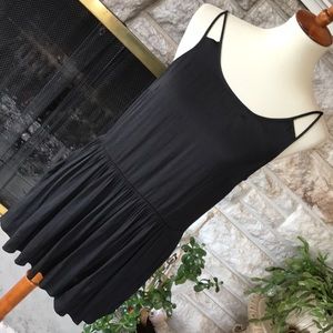 Anthropologie black double strap silk tank blouse